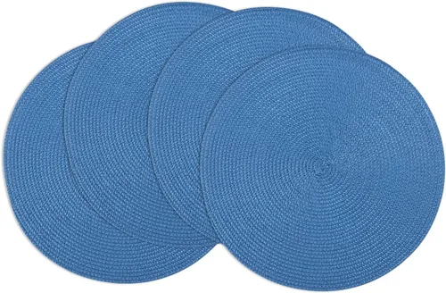 Miniatura 50 de Winknowl Juego de 4 manteles individuales redondos trenzados, lavables, tejidos resistentes al calor, para mesas de cocina, comedor, manteles Beige