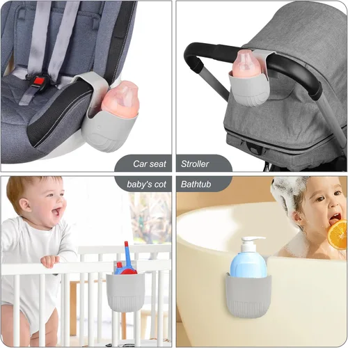 Miniatura 6 de Portavasos universal para asientos de coche, cochecitos de bebé, sillas de ruedas y más - Gris (1)