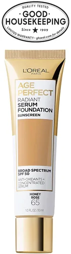 Miniatura 9 de L'Oreal Paris Age Perfect Base de suero radiante con SPF 50, Rosa Miel, 1 fl. oz. Rosa (honey rose)
