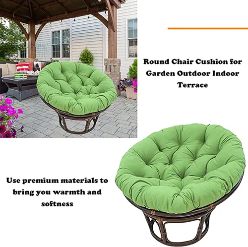 Miniatura 5 de HUHJYUGE Cojín de asiento para cesta colgante de 16 x 16 pulgadas, cojín para silla de columpio suave, cojín redondo para silla de huevo colgante