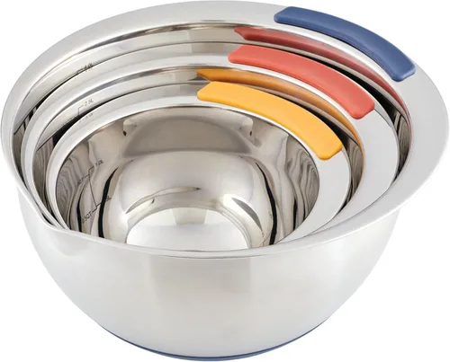 Miniatura 16 de Ayesha Curry Kitchenware Pantryware - Cuencos para mezclar de acero inoxidable, juego de 3 piezas, color plateado con asas