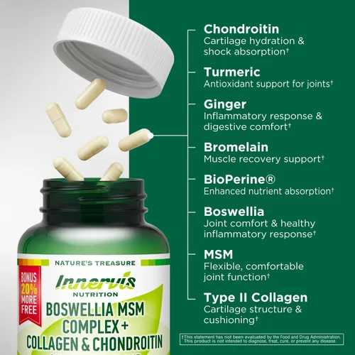 Miniatura 5 de Boswellia MSM Complex 150 Caps - Apoya la salud de las articulaciones Colágeno, condroitina, cúrcuma