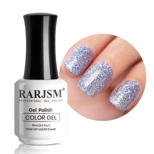 Miniatura 9 de RARJSM Esmalte de uñas de gel con purpurina de nieve, diamante brillante, gel de uñas de color blanco lechoso con pigmentos plateados y brillantes