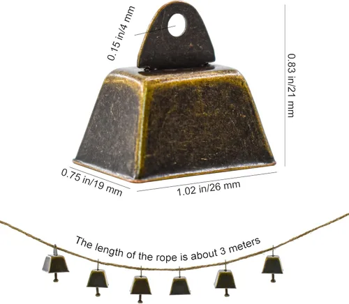 Miniatura 2 de 18 campanas de cobre de 1 pulgada de vaca, caballo, oveja, campanas de pastoreo de bronce vintage para cascabeles para evitar pérdidas, accesorios