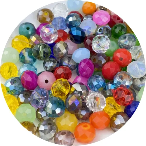 Miniatura 11 de 500 piezas de cuentas de cristal de vidrio facetado de 4 mm con agujero para pulseras, collares, aretes, joyería DIY, manualidades (Serie Negra)