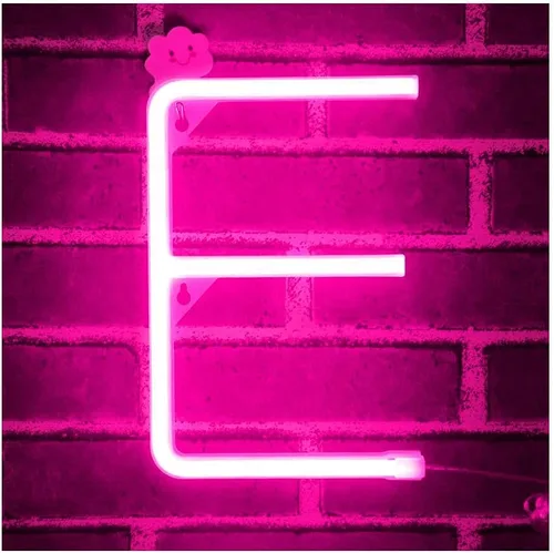 Miniatura 8 de Letrero de neón, letras de neón, letras del alfabeto de neón iluminadas, letras con luces LED, letras de marquesina iluminadas, batería, USB, rosa