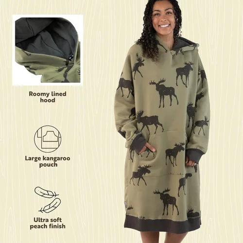 Miniatura 5 de Lazy One Sudadera con capucha de gran tamaño, ropa de dormir