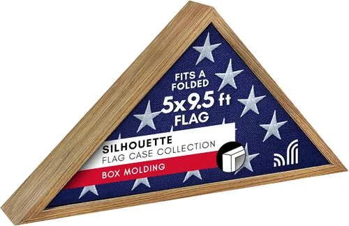 Americanflat Vitrina grande de bandera – Se adapta a banderas de entierro plegadas de 5 x 9.5 pies – Colección Silhouette – Caja de exhibición para