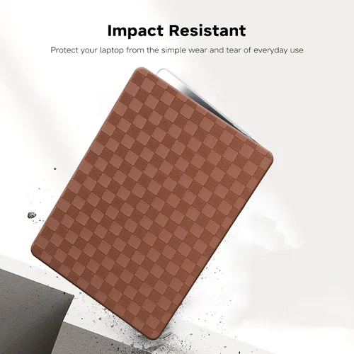 Miniatura 5 de Funda a cuadros para MacBook Air de 13 pulgadas M5 M4 M3 M2 2026-2022 A3240 A3113 A2681, piel a cuadros con textura a cuadros para MacBook Air 13.6