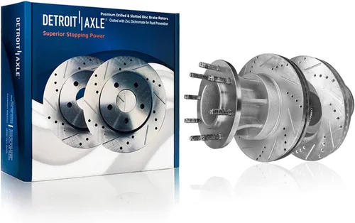 Miniatura 29 de Detroit Axle - Rotores de freno para Toyota Avalon 2020-2021 Camry 2020-2024, repuesto de rotores de freno de disco perforados y ranurados: rotor