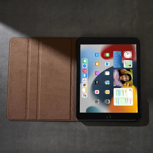 Miniatura 6 de Gexmil Funda para iPad de 9ª/8ª/7ª generación (2021/2020/2019), funda de cuero genuino de 10.2 pulgadas, funda de piel de vaca con función