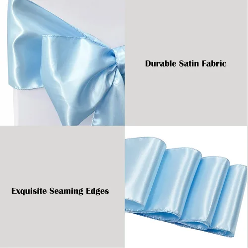 Miniatura 3 de Bandas de satén para silla, lazos para silla, 12 lazos para silla, bandas traseras para bodas, fiestas, eventos, banquetes, decoración de fundas