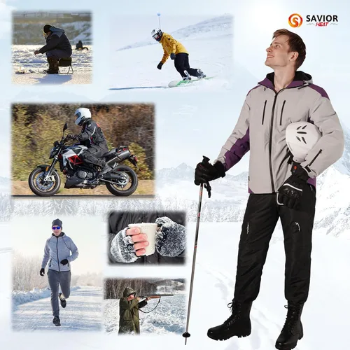 Miniatura 6 de SAVIOR HEAT Guantes térmicos para hombres y mujeres, guantes eléctricos recargables, guantes de esquí con calefacción y guantes de snowboard