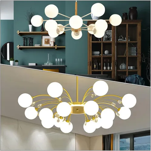 Miniatura 8 de LALAFINA Pantalla creativa G9 para lámpara de techo de 4.72 pulgadas, cubierta de luz de cristal, pantalla colgante para dormitorio, sala de estar