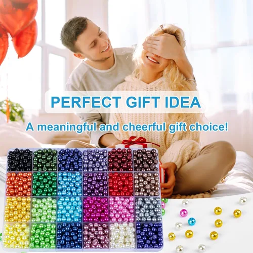 Miniatura 7 de XSEINO Juego de aproximadamente 7200 cuentas de vidrio de 0.236 pulgadas para hacer pulseras, 144 diseños surtidos, serie de colores especiales