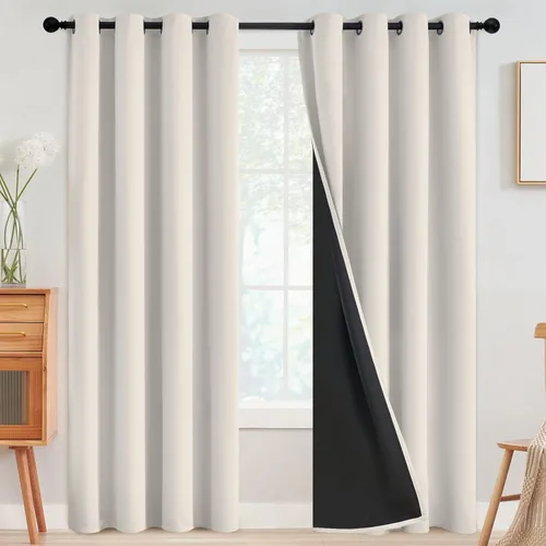 Miniatura 117 de SimpleHome - Cortinas opacas 100% para recámara, cortinas de ventana con ojales beige, con aislamiento térmico, cortinas de oscurecimiento