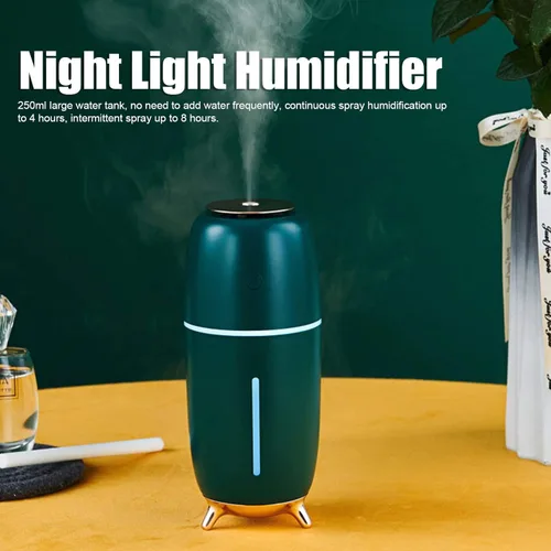 Miniatura 2 de Humidificador pequeño, mini humidificador portátil con luz nocturna, humidificador de escritorio personal USB, pequeño humidificador de niebla fría