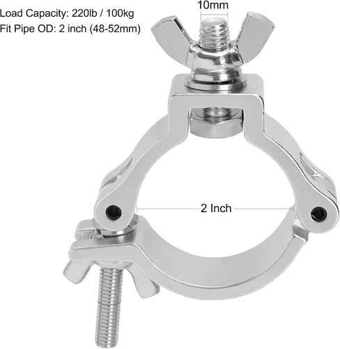Miniatura 3 de Abrazadera TUV, 10 abrazaderas de aluminio de alta calidad de 2 pulgadas para luces de escenario, abrazaderas O de luz LED PAR, cabeza móvil, ajuste