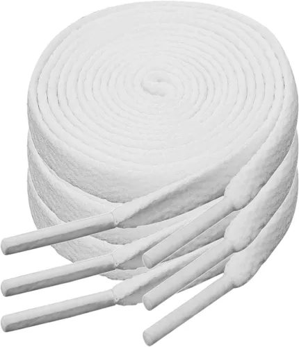 3 pares de cordones planos para zapatos deportivos, cordones planos de 516 pulgadas de ancho y 47 pulgadas de largo, cordones blancos de repuesto