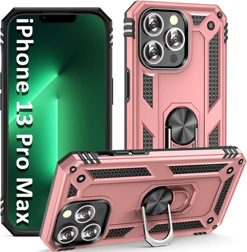 ADDIT i Phone 13 Pro Max - Funda para iPhone 13 Pro Max, con anillo de soporte, soporte ajustable, grado militar, protección resistente, a prueba de