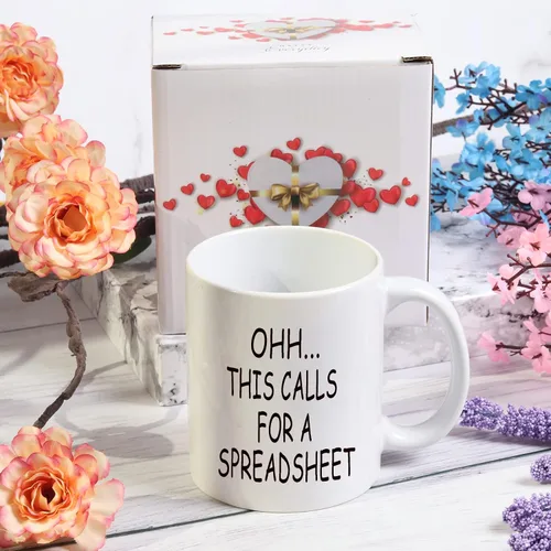 Miniatura 7 de WENSSY Accountant Gifts - Taza de hoja de cálculo, Oh This Calls For a Spreadsheet taza, regalo divertido para jefe de contabilidad CPA hombres