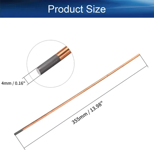 Miniatura 2 de Auniwaig 2 piezas de 0.16 pulgadas x 14 pulgadas, carbono recubierto de cobre, varillas de carbono con recubrimiento de cobre electrodo