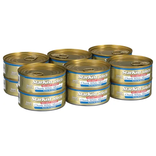 Miniatura 10 de StarKist Selects - Atún blanco sólido enlatado sin sal añadida, 4.5 oz (paquete de 12), atún en agua, capturado en la naturaleza, sin gluten, listo
