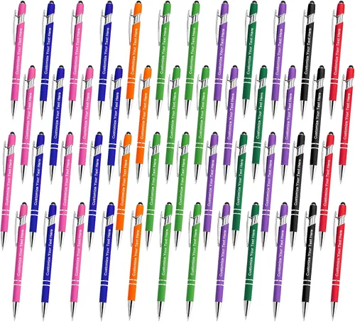 Miniatura 50 de Qingxily Hasta 300 bolígrafos personalizados a granel con grabado gratis, bolígrafos personalizados con tu nombre, mensaje de texto