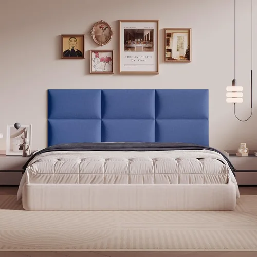 Miniatura 26 de Cabecero de palo color beige - Juego de 6 paneles montados en la pared para camas tamaño Queen, 61 x 30 cm, cabecero decorativo de fácil instalación