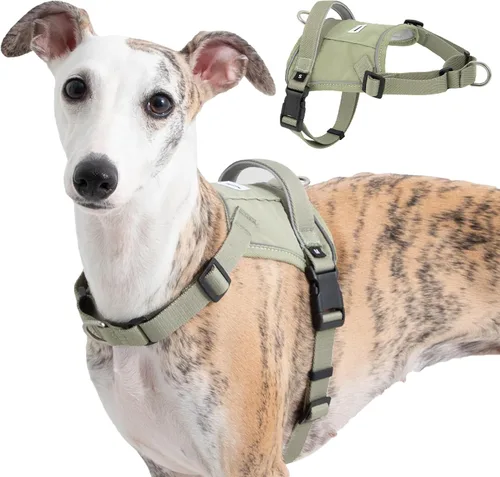 Arnés sin tirones para perro de tamaño pequeño, arnés reflectante a prueba de escapes con asa y bolsillo para rastreador Airtag, arnés ajustable