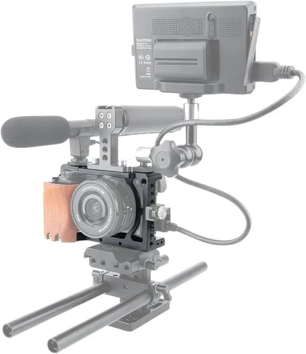 Miniatura 6 de NICEYRIG Jaula para cámara Sony A6300 A6400 A6100 A6000 con rosca 1/4 y zapata fría - 083