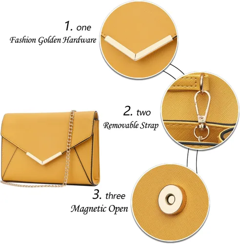 Miniatura 2 de KKXIU Elegante bolso de mano de piel sintética para mujer, bolso de mano plegable para fiesta, boda, baile de graduación