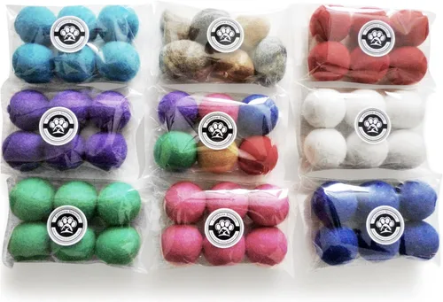 Miniatura 2 de Juguetes de lana para gatos – Pelotas de juguete de fieltro para mascotas pequeñas para buscar y jugar – Bola de lana silenciosa ecológica
