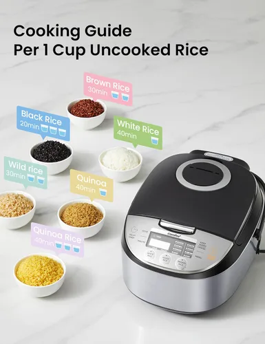 Miniatura 6 de Arrocera COMFEE' de 12 Tazas Cocinadas/6 Tazas Sin Cocinar, Arrocera Portátil Antiadherente, Arrocera Japonesa con Tecnología Lógica Difusa