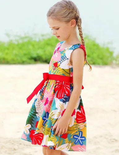 Miniatura 180 de Vestido de verano para niña, de algodón, con diseño floral