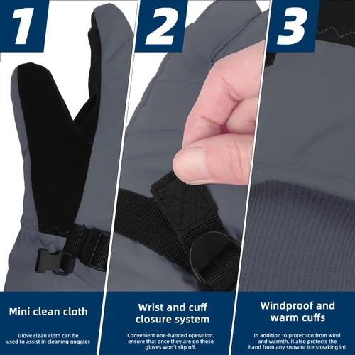 Miniatura 23 de AMYIPO - Guantes de invierno para niños y niñas, ideales para esquí, nieve, snowboard