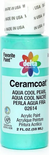 Delta Creative Ceramcoat - Pintura acrílica metálica y perla en varios colores (2 onzas), color aguamarina Cool Pearl