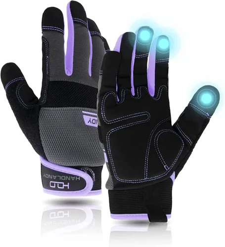 Miniatura 14 de AIGEVTURE Guantes de trabajo para hombre y mujer, guantes de jardinería de uso general con pantalla táctil, guantes de mecánico delgados de trabajo