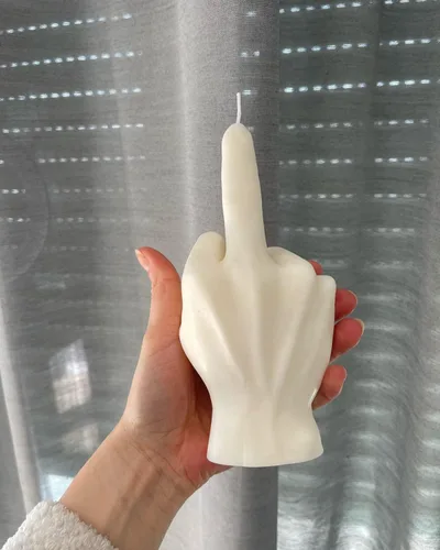 Miniatura 6 de Molde de silicona grande en forma de mano 3D, molde de vela gestual de 6.7 pulgadas, molde de fundición de resina en forma de dedo medio 1:1