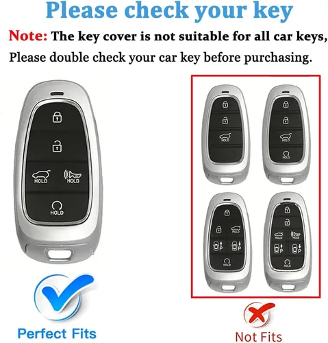 Miniatura 2 de MILD EAST Funda para llavero Hyundai para Hyundai Sonata Santa fe Tucson Smart 5 botones 2024 2023 2022 2021