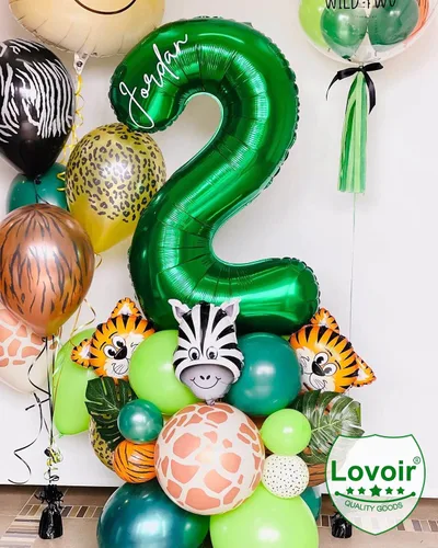 Miniatura 3 de Globo de 40 pulgadas color verde oscuro número 4 gigante, de papel de aluminio de Mylar gigante, globos de helio verde oscuro para fiestas