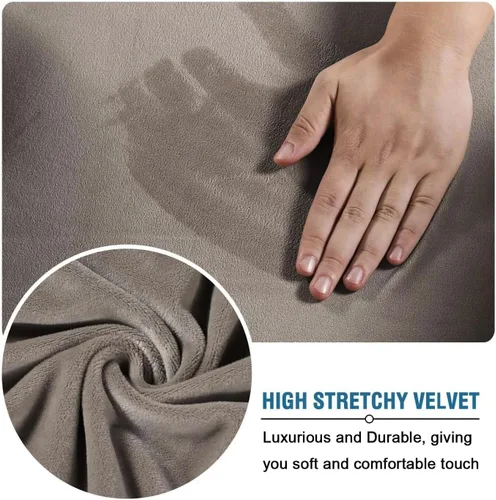 Miniatura 5 de H.VERSAILTEX Funda de Sofá de Terciopelo de 4 Piezas de Alta Elasticidad, Protector de Muebles de Ajuste Perfecto, Funda de Sofá Extra Grande