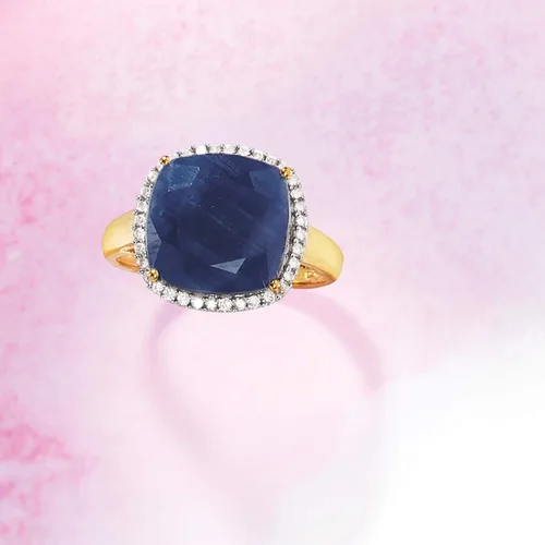 Miniatura 4 de Ross-Simons 7.10 Carat Sapphire and .16 ct. t.w. Diamond Ring in 14kt Yellow Gold