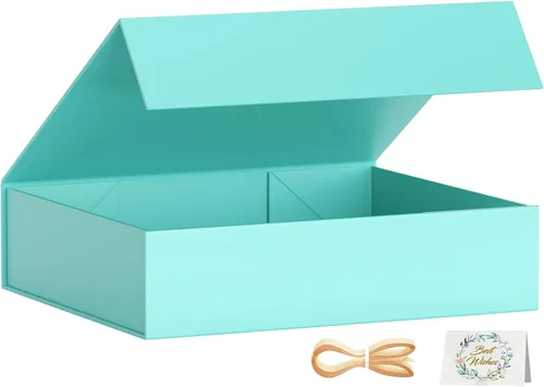 Miniatura 22 de PSHVYM Cajas de regalo con tapas, 11.5 x 7.8 x 3 pulgadas, caja de regalo negra para regalos, cierre magnético para camisetas, guantes, bufandas