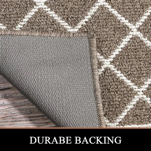 Miniatura 6 de HEBE Alfombra Pasillo Lavable 20"x59" Tapete Interior para Puerta Corredores, Alfombra Pasillo Antideslizante Atrapa Suciedad Tapetes de Piso Café