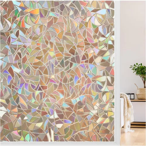 Miniatura 12 de LUTE - Película de privacidad para ventana, película de arco iris, adhesivo estático de vidrio manchado 3D decorativo, adhesivos de vidrio