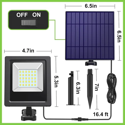 Miniatura 4 de Lightonight Luces Solares para Exteriores, Luces de Inundación Solares de Amanecer a Atardecer 4400mAh 3000K Blanco Cálido, Encendido/Apagado
