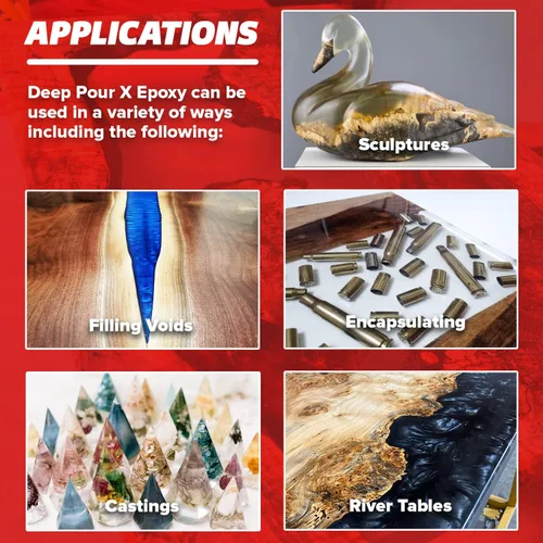 Miniatura 5 de MAS Epoxies Deep Pour X Kit de resina epoxi, 1.5 galones, (resina de 1 galón + 0.5 galones más dura) para fundición, encapsulación, llenado