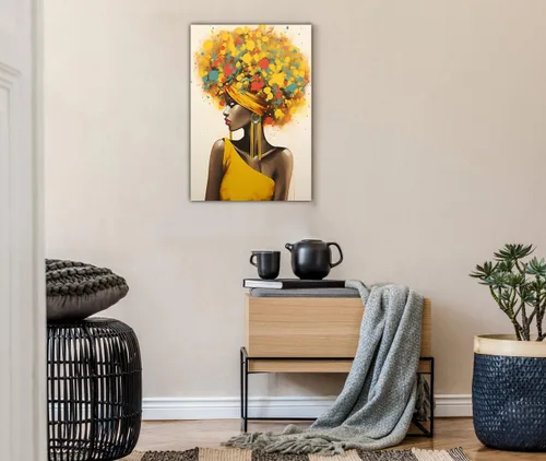 Miniatura 255 de Arte de pared afroamericano, decoración de rey y reina bailarín negro para sala de estar, arte de pareja de amor negro para dormitorio, lienzo