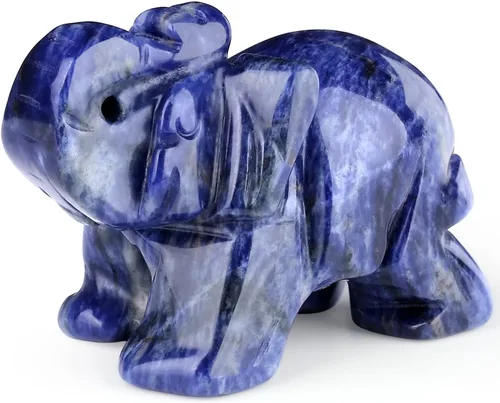Miniatura 10 de QINJIEJIE Cristales de jade amarillo, decoración de elefante, bonitas piedras de escritorio, figurita, gemas naturales, decoración de la suerte